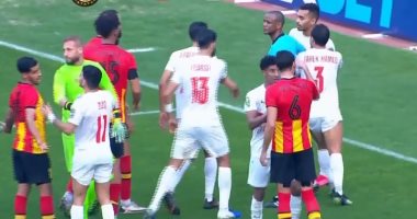 مشادة بين لاعبي الزمالك والترجى التونسي.. فيديو
