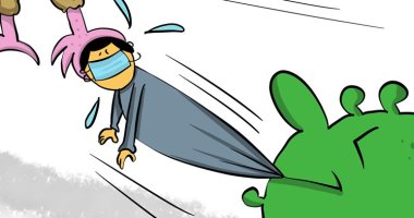 كاريكاتير كويتي : الإنسان أصبح يعيش في عالم ممتلأ بالفيروسات