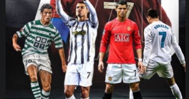 رونالدو يحتفل بتخطيه أهداف بيليه بصورة تجمع قمصان منتخب بلاده و4 أندية لعب لها