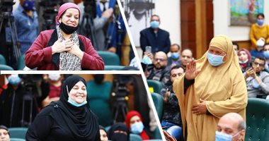 الأمهات الفائزات فى مسابقة الأم المثالية لعام 2021.. فاطمة سيد الأولى على الجمهورية وفاطمة إبراهيم الأم البديلة.. والراهبة خاريس الأم المثالية لمؤسسات الرعاية.. وآمال وإيمان أمهات لشهداء الجيش والشرطة.. صور