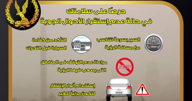 الداخلية تحذر قائدى المركبات من السرعة الزائدة أثناء الشبورة.. إنفوجراف