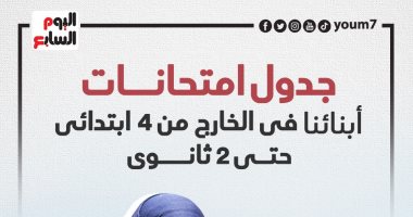 إنفوجراف.. مواعيد امتحانات أبنائنا فى الخارج من 4 ابتدائى حتى 2 ثانوى