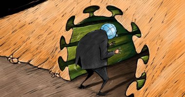 العالم يدخل نفق فيروس كورونا المظلم فى كاريكاتير إماراتى