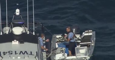 إنقاذ كلب من قارب فى عرض البحر اختفى صاحبه فى ظروف غامضة.. فيديو وصور