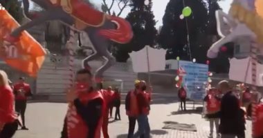 مظاهرة لعمال السيرك فى إيطاليا ضد إجراءات الإغلاق المتبعة للحد من كورونا