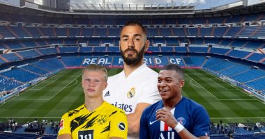 كريم بنزيما يفضل مزاملة مبابى فى هجوم ريال مدريد عن هالاند