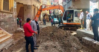 رصف شوارع ميت علوان في كفر الشيخ بالإنترلوك ضمن "حياة كريمة".. فيديو وصور