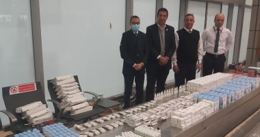 جمارك المطار تضبط محاولتى تهريب لكميات من مستحضرات التجميل ومبالغ مالية