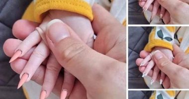 أظافر طويلة ملونة ومدببة لرضيعة تثير الجدل عبر السوشيال ميديا.. اعرف الحكاية