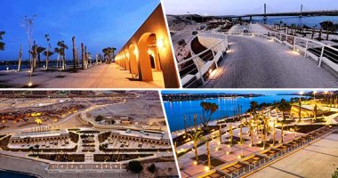 15 صورة ترصد جمال كورنيش مدينة أسوان الجديدة ليلا بعد التطوير