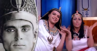 محمد صبحى ولقاء الخميسى يحتفلان بـ"موكب المومياوات" بالزى الفرعونى