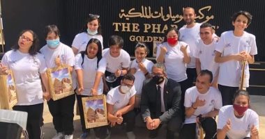 أبطال الاتحاد المصري للاعاقات الذهنية فى زيارة للمتحف القومي للحضارة المصرية