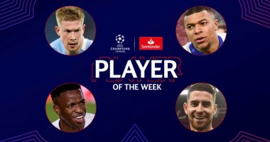 مبابي ينافس دي بروين وفينيسيوس على جائزة لاعب الجولة في دوري الابطال