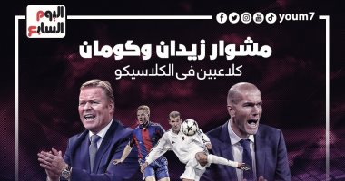 زيدان vs كومان.. تعرف على مشوار الثنائى كلاعبين فى الكلاسيكو "إنفواجراف"
