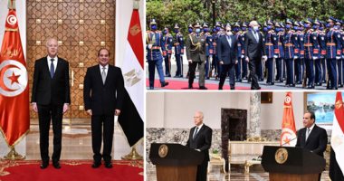 الرئيس السيسى فى مؤتمر مع نظيره التونسى: مباحثاتنا عكست تقارب وجهات نظر البلدين بمجمل القضايا.. الأمن المائى المصرى جزء من الأمن القومى العربي.. تعزيز العلاقات المتميزة بين البلدين والارتقاء بها بمختلف المجالات