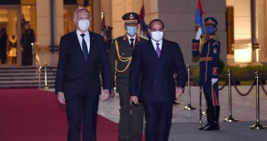الرئيس السيسي يودع ضيفه الكريم الرئيس التونسي قيس سعيد بمطار القاهرة