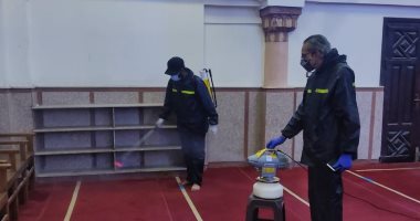 استمرار أعمال تعقيم وتطهير المرافق والمستشفيات ودور العبادة فى بورسعيد