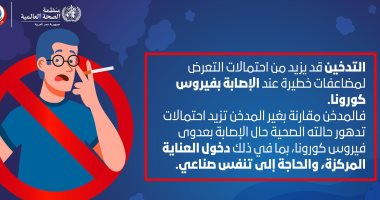 الصحة تحذر من التدخين: يزيد احتمالات التعرض لمضاعفات خطيرة عند الإصابة بكورونا 