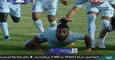 احتفالات خالدة.. محمد الصباحى يحتفل على طريقة "التمساح" بعد هدفىّ طنطا