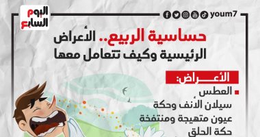 حساسية الربيع.. الأعراض الرئيسية وكيف تتعامل معها؟.. إنفوجراف