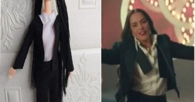 "يوسف" يصمم دمى لشخصيات الفنانين وشريهان بزيها الأسود المميز
