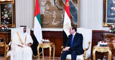 قمة "السيسي- بن زايد" تعكس عمق التحالف الاستراتيجى الراسخ بين مصر والإمارات.. الرئيس يؤكد رفض أية ممارسات تسعى لزعزعة استقرار أمن الخليج.. وولى عهد أبو ظبى يشيد بدور مصر المحوري بالمنطقة: مصيرنا ومستقبلنا واحد