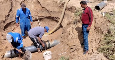 إصلاح كسور مفاجئة بمواسير المياه فى محافظات القناة