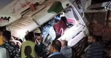 مصرع شخص فى تصادم قطار السويس مع سيارة نقل