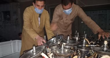 غلق 11 مقهى لتقديم الشيشة وتحرير 85 مخالفة لعدم ارتداء الكمامة بالفيوم