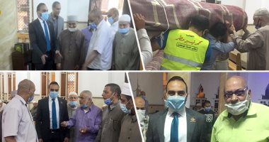 محمد تيسير مطر يسلم مسئولى مسجد الفتح بدار السلام فرش وتجهيزات مكان المصلين.. صور