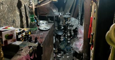 ضبط 389 شيشة وغلق 4 مقاهى خلال حملة بعين شمس.. صور