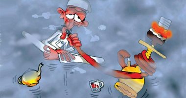 كاريكاتير صحيفة سعودية .. أحذر .. انعدام الرؤية الأفقية وانعدام الوزن بعد الإفطار