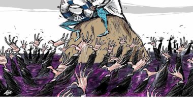 شعوب العالم تطالب منظمة الصحة العالمية بطوق النجاة من كورونا فى كاريكاتير سعودى