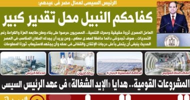 الرئيس السيسى لعمال مصر: كفاحكم النبيل محل تقدير كبير.. غدا باليوم السابع