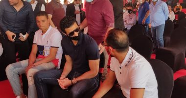 وزيرا الإسكان والرياضة ومجلس إدارة استادات فى حفل وضع حجر أساس استاد الأهلي.. صور
