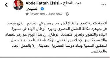 الرئيس السيسي: لا سبيل لتحقيق التنمية وبناء دولتنا العصرية إلا بالعمل الجاد