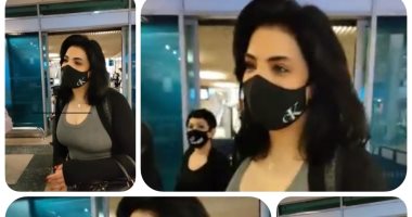 أول صورة لـ حورية فرغلى فى مطار القاهرة فور وصولها بعد إنهاء عملياتها