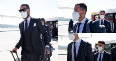 بعثة ريال مدريد تتوجه إلى إنجلترا لمواجهة تشيلسي فى دوري الأبطال.. فيديو وصور