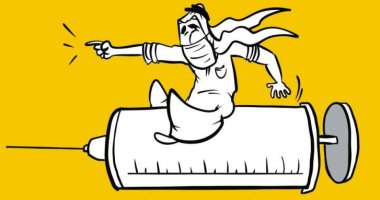 لقاح كورونا قاهر الفيروس فى كاريكاتير كويتى 