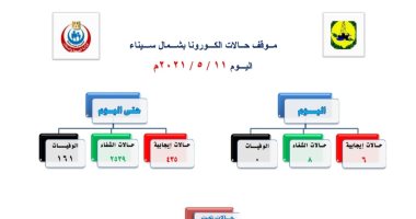 شفاء 8 حالات من المصابين بفيروس كورونا وصفر وفيات بشمال سيناء خلال 24 ساعة 