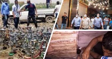الدولة تحاصر مخالفى الكمامة والمقاهى.. تحرير 265 محضرا لعدم الالتزام بارتداء الكمامات وغلق محال ومنشآت تجارية لمخالفة الإجراءات الاحترازية ببنى سويف.. ضبط 875 شيشة و183 مخالفة بالقليوبية.. وتشميع 17 مقهى بسوهاج