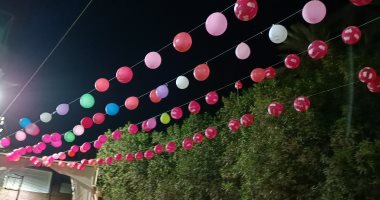 شاهد سهرة العيد لحد نص الليل بالمنوفية.. زينة وبلالين أمام المساجد وفرحة المواطنين