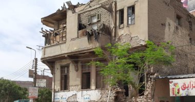 انهيار جزء من منزل خال من السكان فى الفيوم