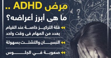 مرض ADHD.. ما أبرز أعراضه "إنفوجراف"