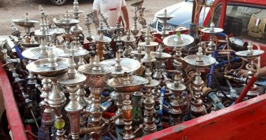 مصادرة 449 شيشة فى حملة على المقاهى والمحلات بحى شمال الجيزة.. صور