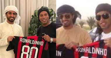 شاهد رونالدينيو فى صورة مع رئيس الاتحاد الإماراتى منذ 12 عاما
