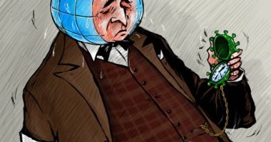 كاريكاتير اليوم.. العالم في انتظار القضاء على كورونا ليتعافى الاقتصاد