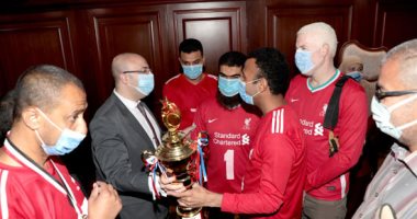 تكريم فريق نادى مبارك لمتحدي الإعاقة بطل كأس مصر لكرة الهدف في بني سويف..صور