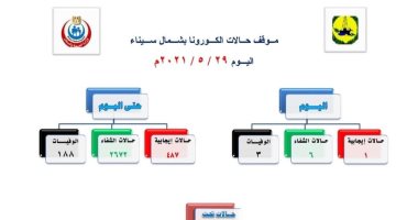 صحة شمال سيناء تعلن تسجيل شفاء 2672 شخصا من فيروس كورونا