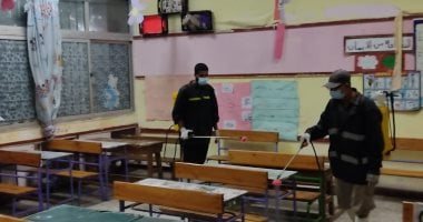 تطهير وتعقيم لجان امتحانات الشهادة الإعدادية ببورسعيد